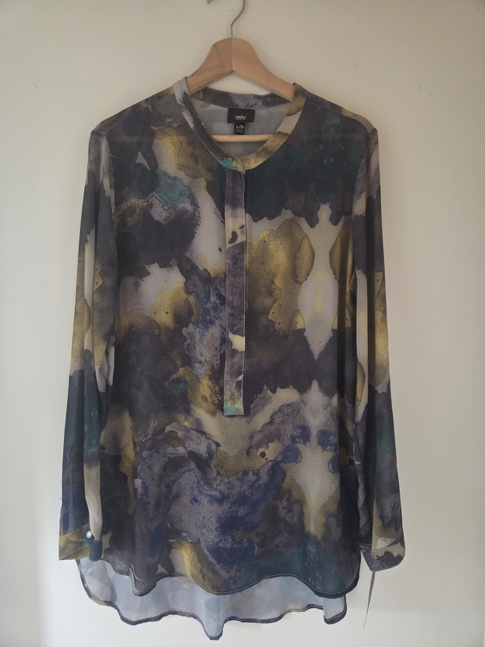 Mossimo Sheer Blouse With Zipper Size L  NWT